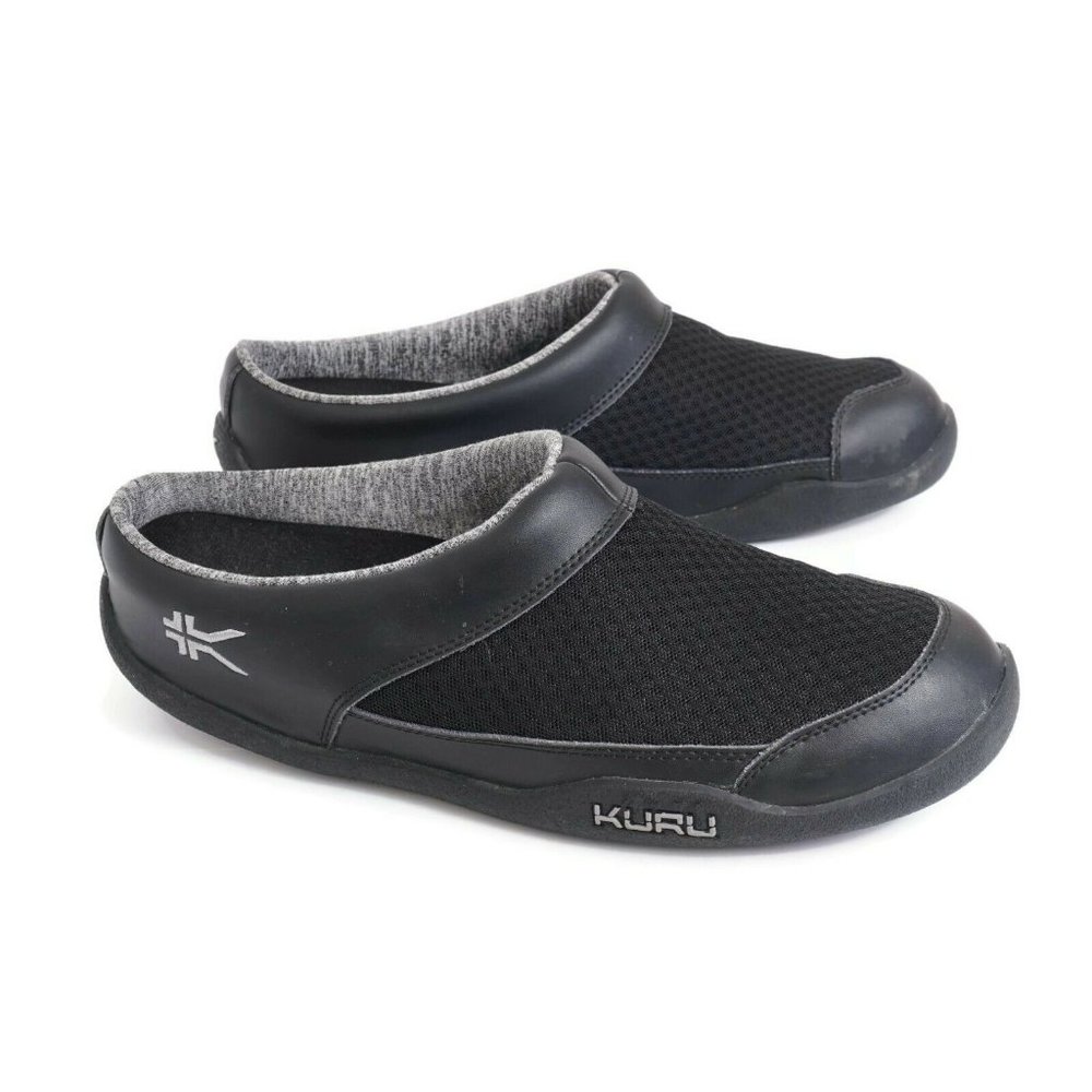 Kuru Mens Draft Slip On Orthotic Comfort Shoes Size 12.5 Black Leather Mesh